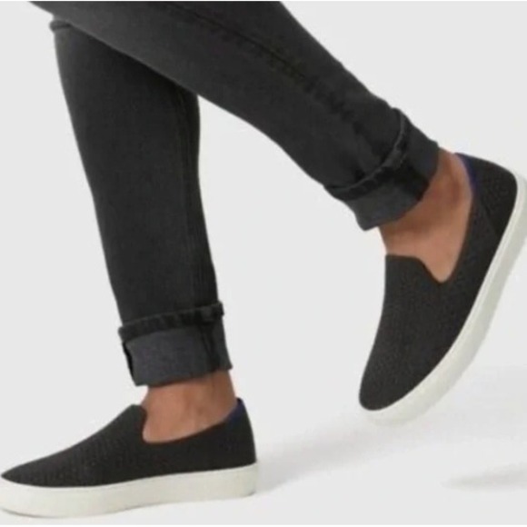 Rothys Shoes - NWOT Rothys The Slip On Sneaker Black Waffle Stitch Size 6.5